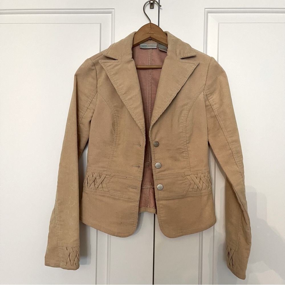 Jennifer Lopez beige/pink corduroy jacket - size small